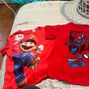Mario and spiderman shirts 5/6